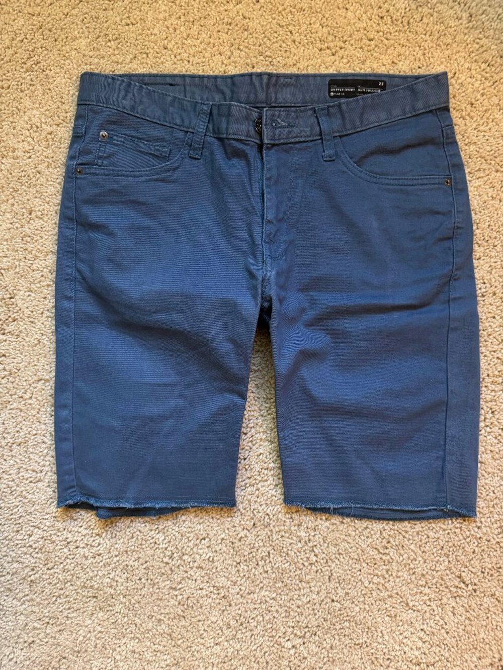 Matix Gripper Twill Bedford Shorts Mens 32 Blue Slim Straight
